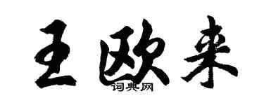 胡问遂王欧来行书个性签名怎么写