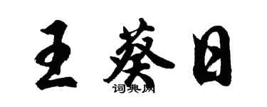 胡问遂王葵日行书个性签名怎么写