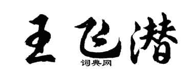 胡问遂王飞潜行书个性签名怎么写