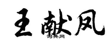 胡问遂王献凤行书个性签名怎么写