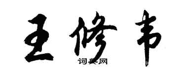 胡问遂王修韦行书个性签名怎么写