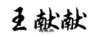 胡问遂王献献行书个性签名怎么写