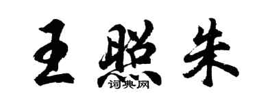 胡问遂王照朱行书个性签名怎么写