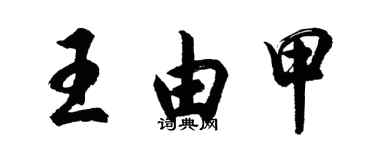 胡问遂王由甲行书个性签名怎么写