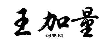 胡问遂王加量行书个性签名怎么写