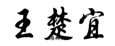胡问遂王楚宜行书个性签名怎么写