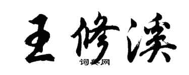 胡问遂王修溪行书个性签名怎么写