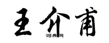 胡问遂王介甫行书个性签名怎么写