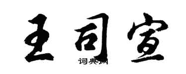 胡问遂王司宣行书个性签名怎么写