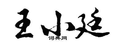 胡问遂王小廷行书个性签名怎么写