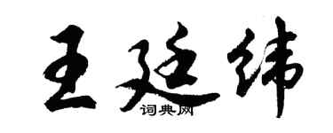 胡问遂王廷纬行书个性签名怎么写