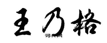胡问遂王乃格行书个性签名怎么写