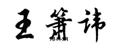 胡问遂王箫讳行书个性签名怎么写