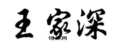 胡问遂王家深行书个性签名怎么写