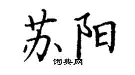 丁谦苏阳楷书个性签名怎么写