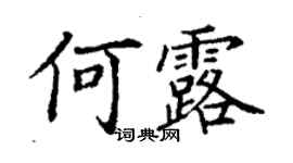 丁谦何露楷书个性签名怎么写