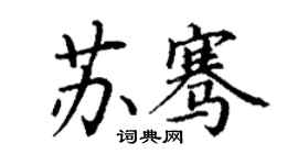 丁谦苏骞楷书个性签名怎么写