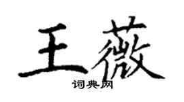 丁谦王薇楷书个性签名怎么写