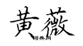 丁谦黄薇楷书个性签名怎么写