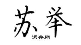 丁谦苏举楷书个性签名怎么写