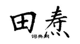 丁谦田焘楷书个性签名怎么写