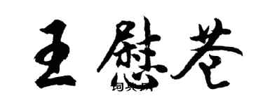 胡问遂王慰苍行书个性签名怎么写