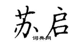 丁谦苏启楷书个性签名怎么写