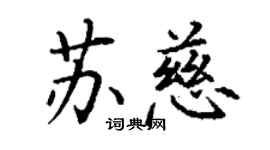 丁谦苏慈楷书个性签名怎么写