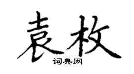 丁谦袁枚楷书个性签名怎么写