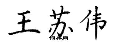 丁谦王苏伟楷书个性签名怎么写