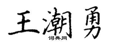丁谦王潮勇楷书个性签名怎么写