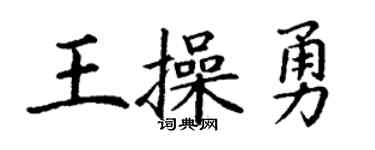 丁谦王操勇楷书个性签名怎么写