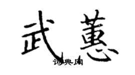 丁谦武蕙楷书个性签名怎么写