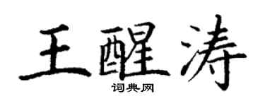 丁谦王醒涛楷书个性签名怎么写