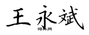 丁谦王永斌楷书个性签名怎么写