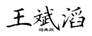 丁谦王斌滔楷书个性签名怎么写