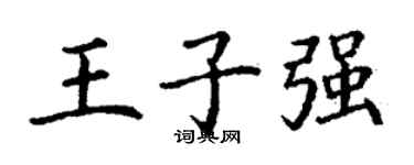 丁谦王子强楷书个性签名怎么写