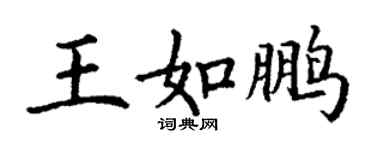 丁谦王如鹏楷书个性签名怎么写