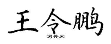 丁谦王令鹏楷书个性签名怎么写