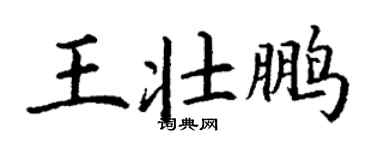 丁谦王壮鹏楷书个性签名怎么写