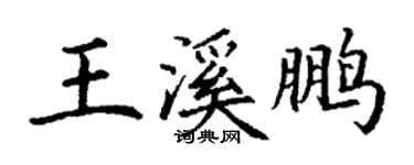 丁谦王溪鹏楷书个性签名怎么写