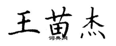 丁谦王苗杰楷书个性签名怎么写