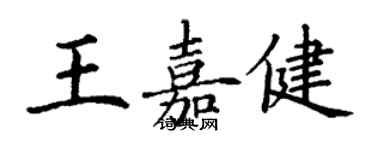 丁谦王嘉健楷书个性签名怎么写