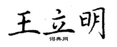 丁谦王立明楷书个性签名怎么写