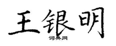 丁谦王银明楷书个性签名怎么写