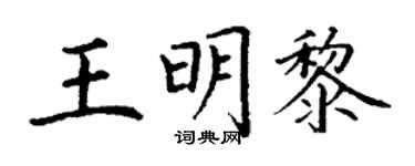 丁谦王明黎楷书个性签名怎么写