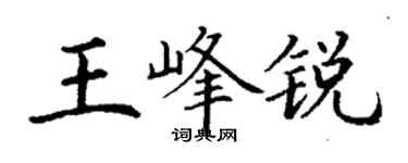 丁谦王峰锐楷书个性签名怎么写