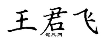 丁谦王君飞楷书个性签名怎么写