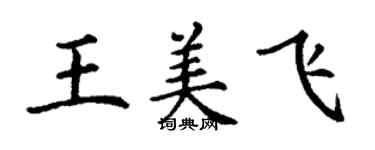 丁谦王美飞楷书个性签名怎么写