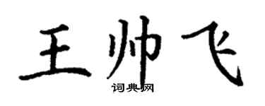 丁谦王帅飞楷书个性签名怎么写